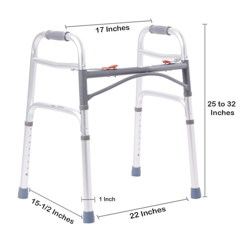 McKesson Junior Aluminum Folding Walker 25" – 32" 