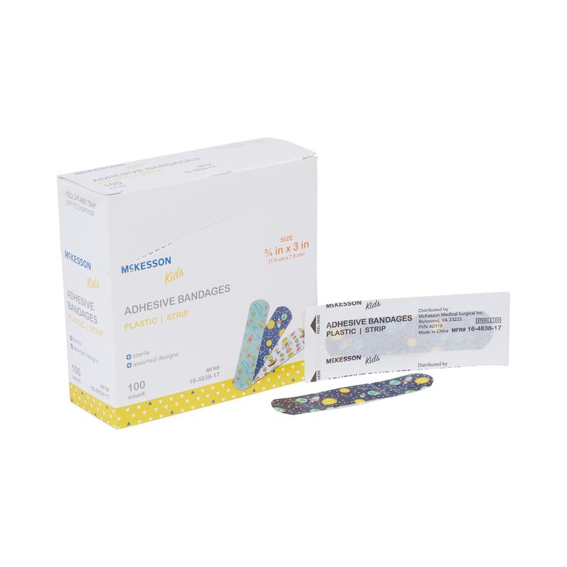 McKesson Kids™ Bandage Assorted Prints 3/4" x 3" Box of 100