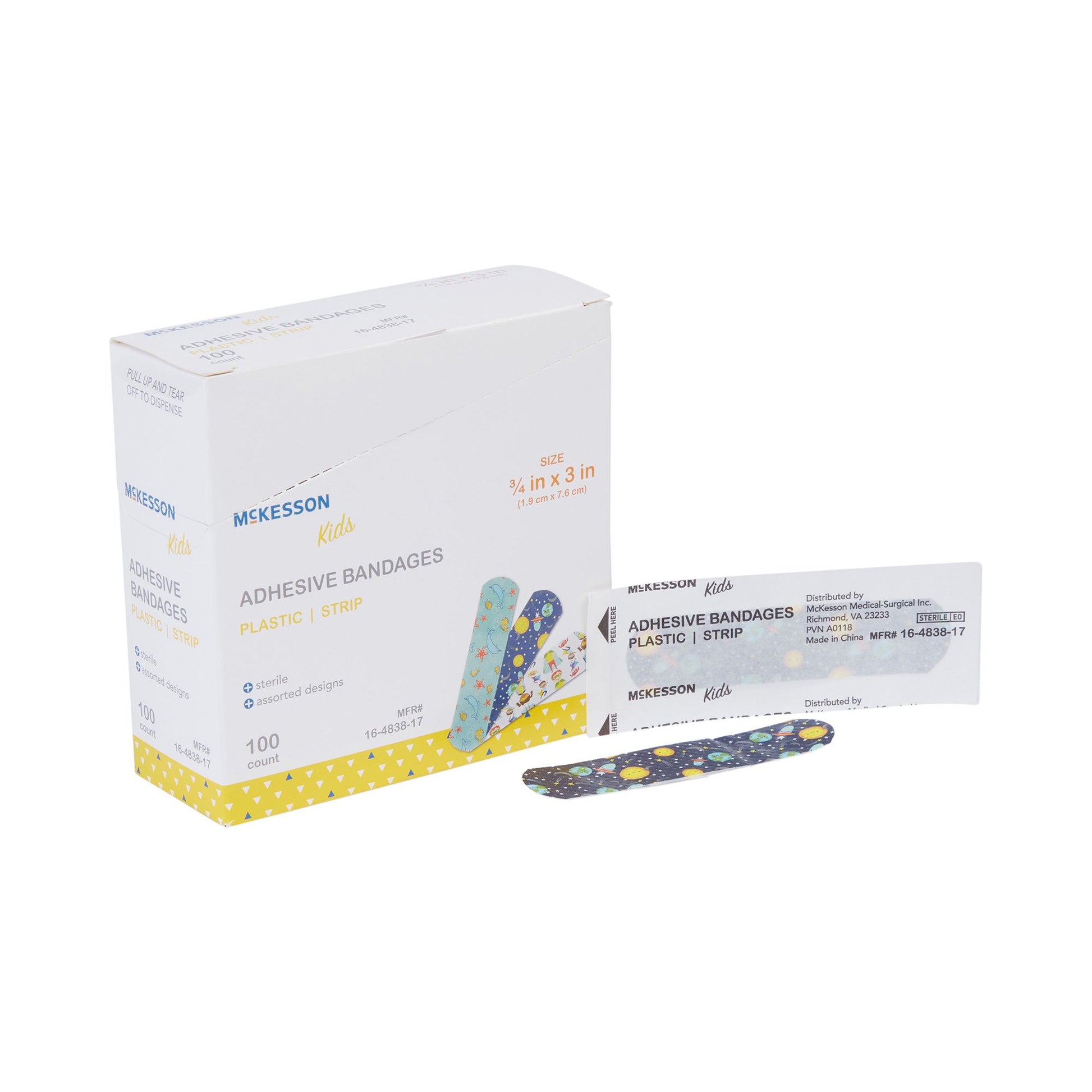 McKesson Kids™ Bandage Assorted Prints 3/4" x 3" Box of 100