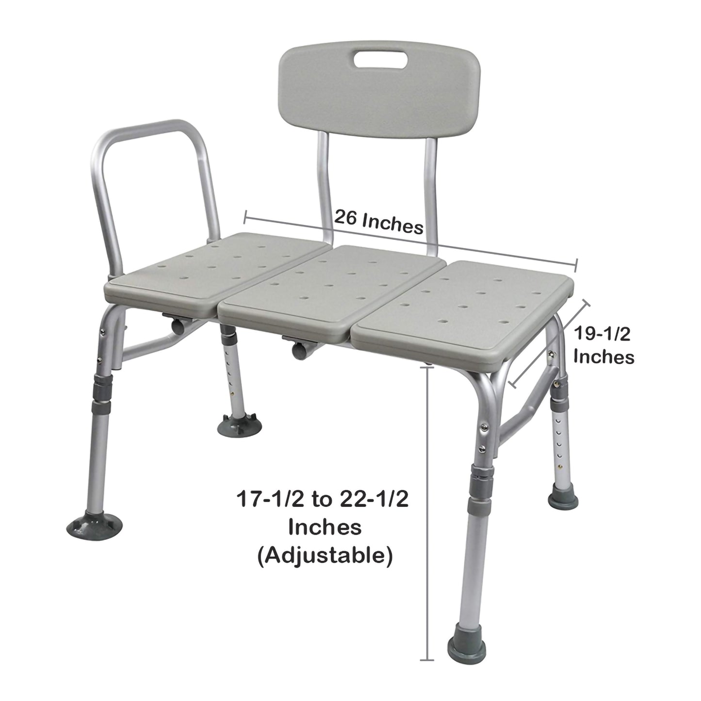 McKesson Knocked Down Bariatric Bath Transfer Bench 500 lbs. 18-1/4" to 23-1/4" 