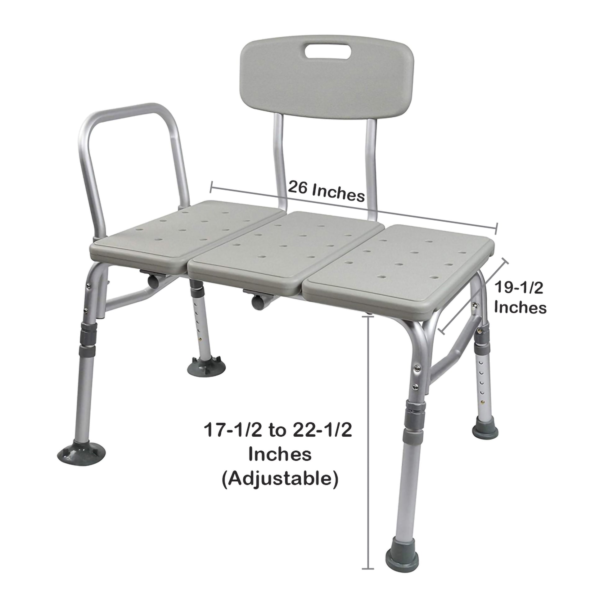 McKesson Knocked Down Bariatric Bath Transfer Bench 500 lbs. 18-1/4" to 23-1/4" 
