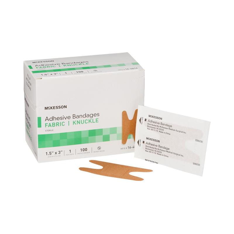 McKesson Knuckle Tan Adhesive Strip Tan 1-1/2" x 3" Box of 100