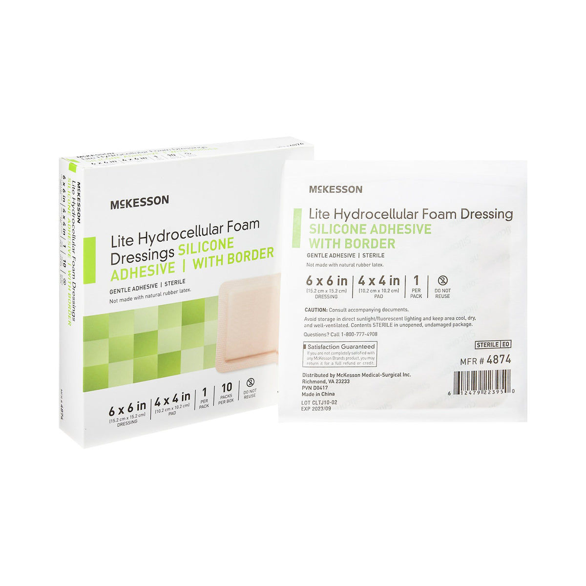 McKesson Lite Silicone Dressings Gel Adhesive with Border Thin Silicone Dressings Foam Dressing 3" x 3" 1 Each 