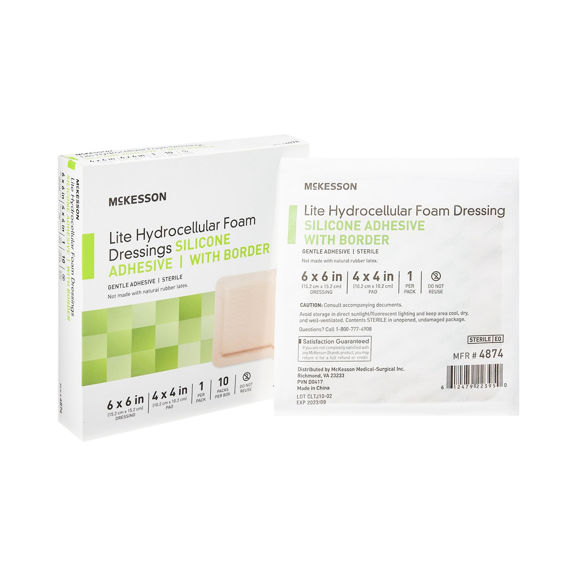 McKesson Lite Silicone Dressings Gel Adhesive with Border Thin Silicone Dressings Foam Dressing 3" x 3" 1 Each 