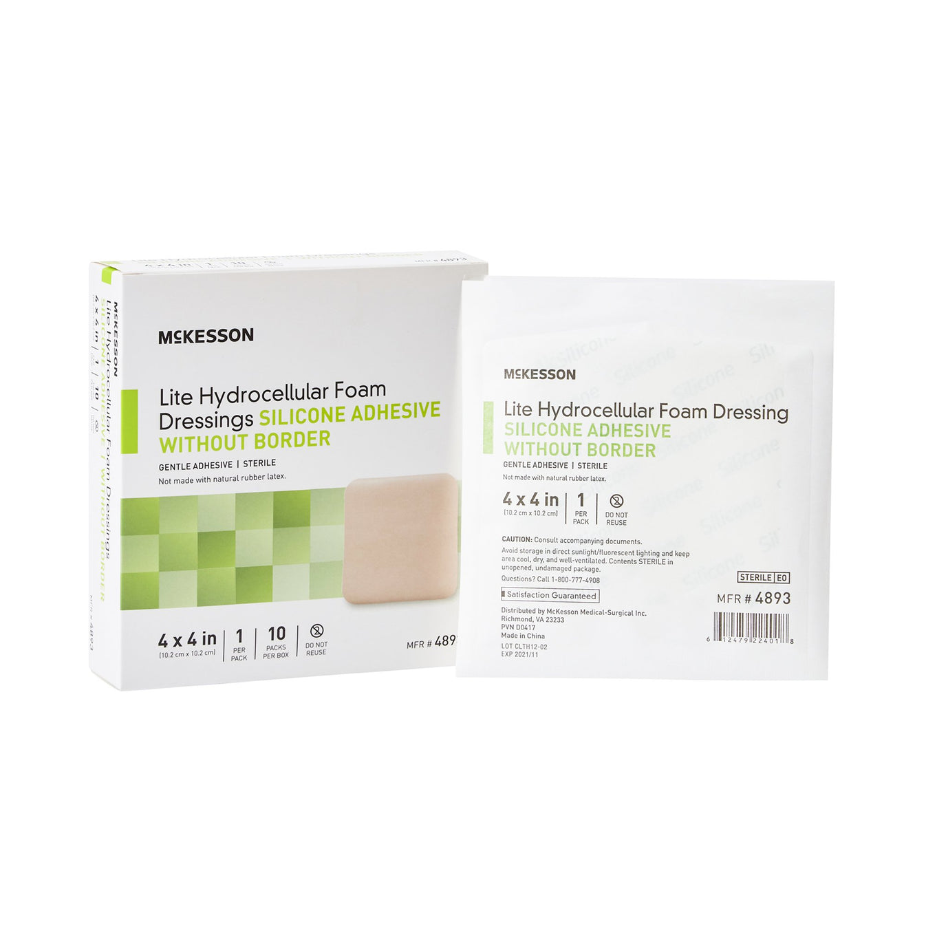 McKesson Lite Silicone Dressings Gel Adhesive without Border Thin Silicone Dressings Foam Dressing 3" x 3" 1 Each 