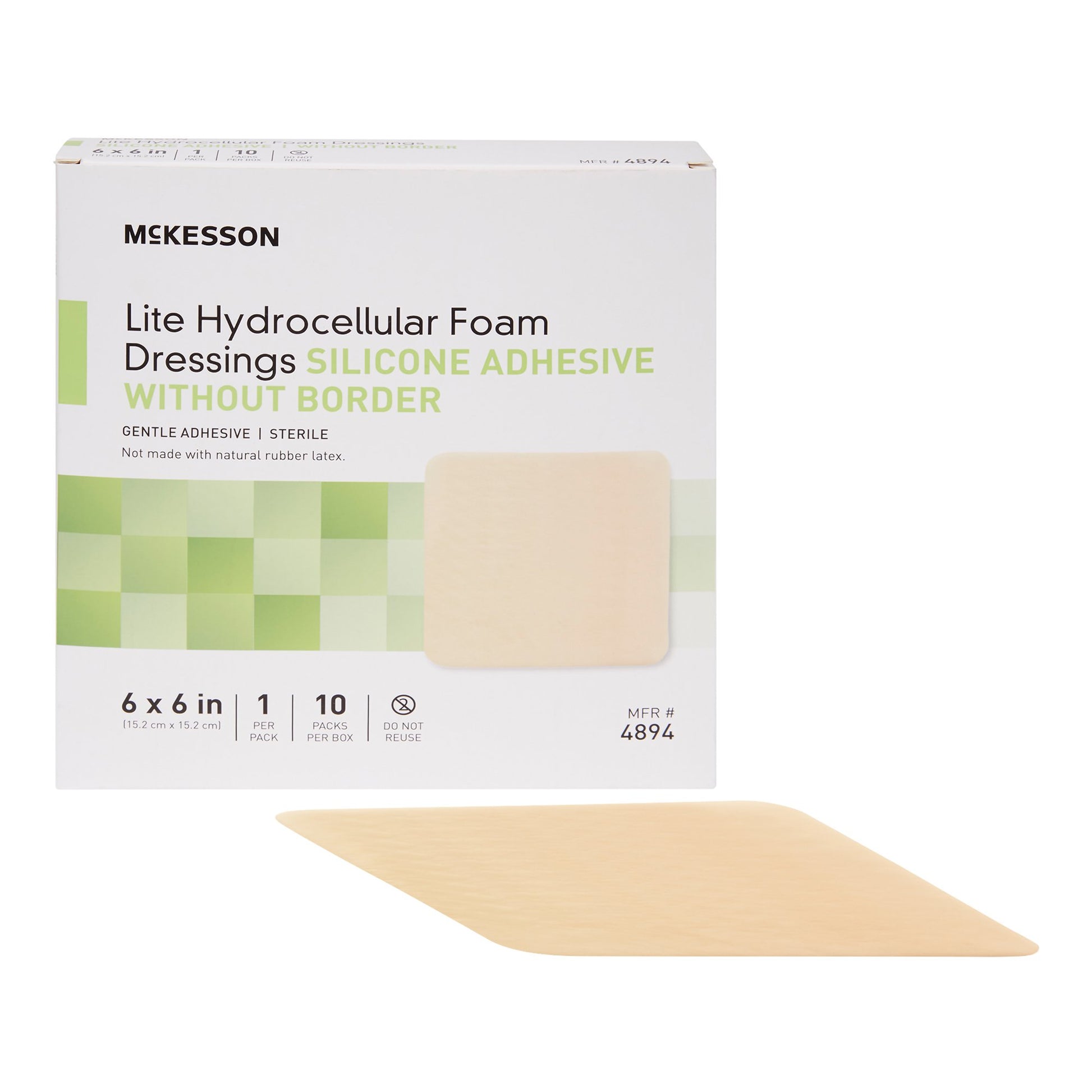 McKesson Lite Silicone Dressings Gel Adhesive without Border Thin Silicone Dressings Foam Dressing 3" x 3" 1 Each 