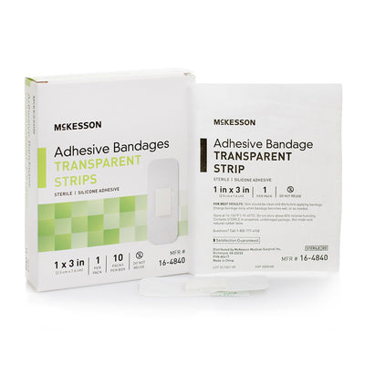 McKesson Sheer Adhesive Strip Sheer 1" x 3" 1 Each