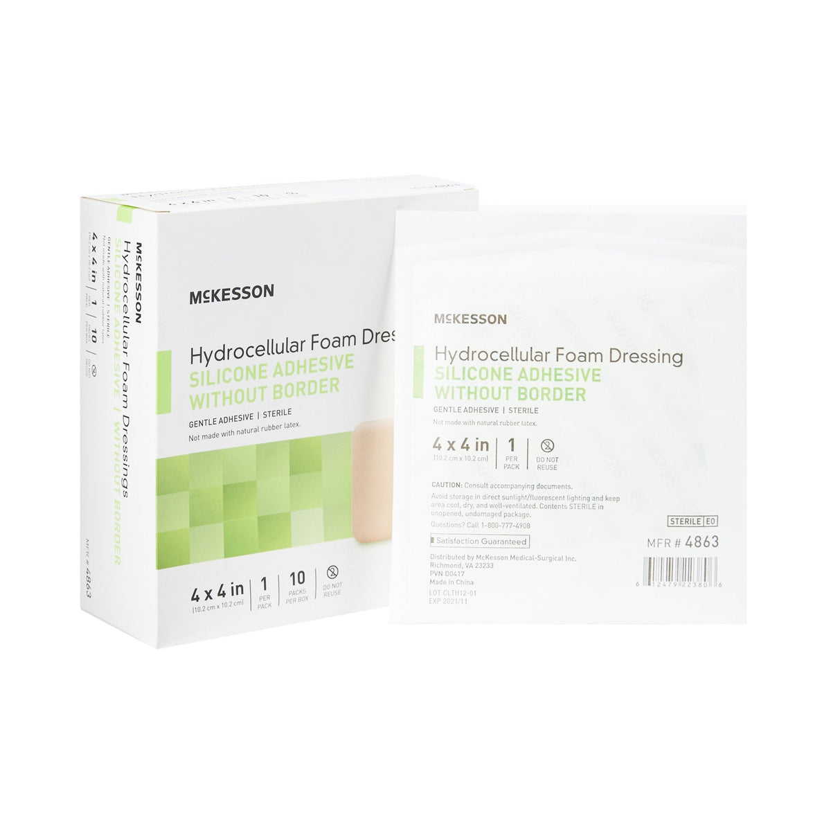 McKesson Silicone Dressings Gel Adhesive without Border Silicone Dressings Foam Dressing 3" x 3" 1 Each 