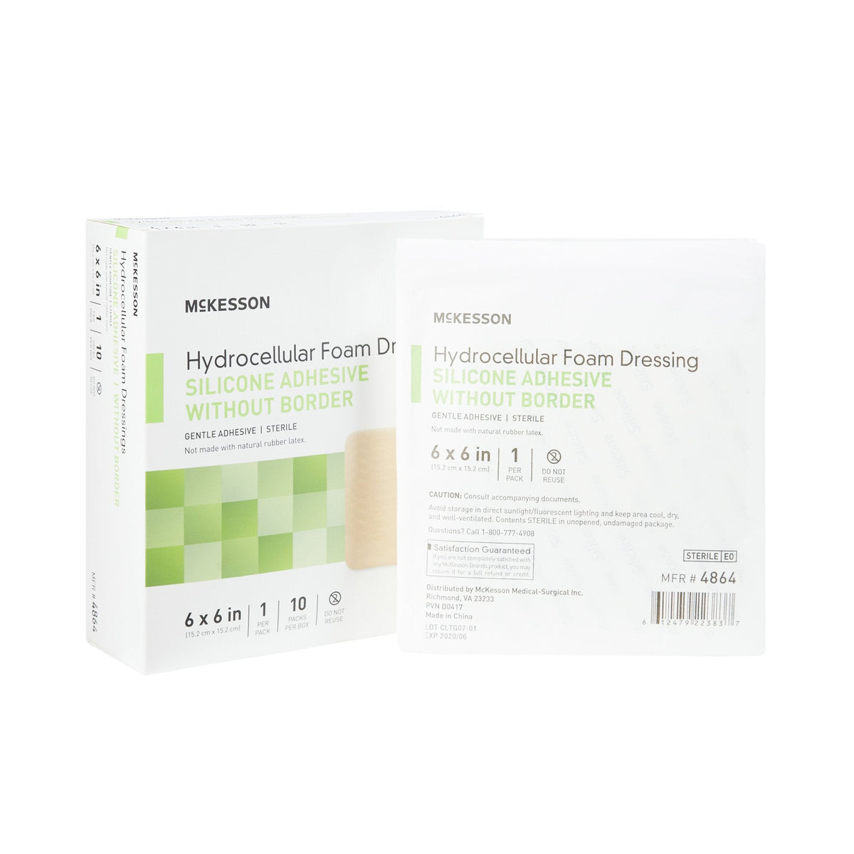 McKesson Silicone Dressings Gel Adhesive without Border Silicone Dressings Foam Dressing 3" x 3" 1 Each 