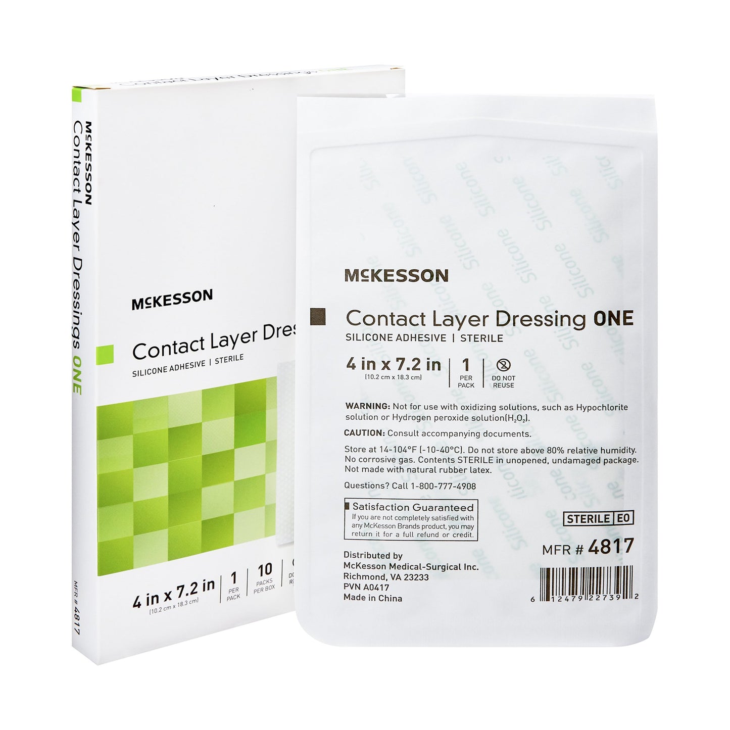 McKesson Silicone Dressings Wound Contact Layer Dressing 3" x 4" 1 Each 