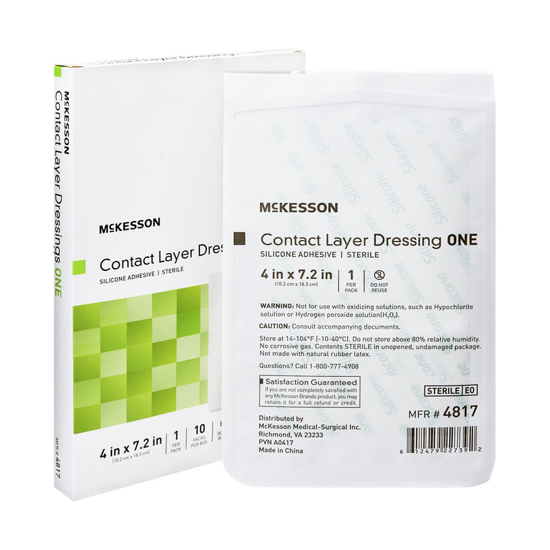 McKesson Silicone Dressings Wound Contact Layer Dressing 3" x 4" 1 Each 