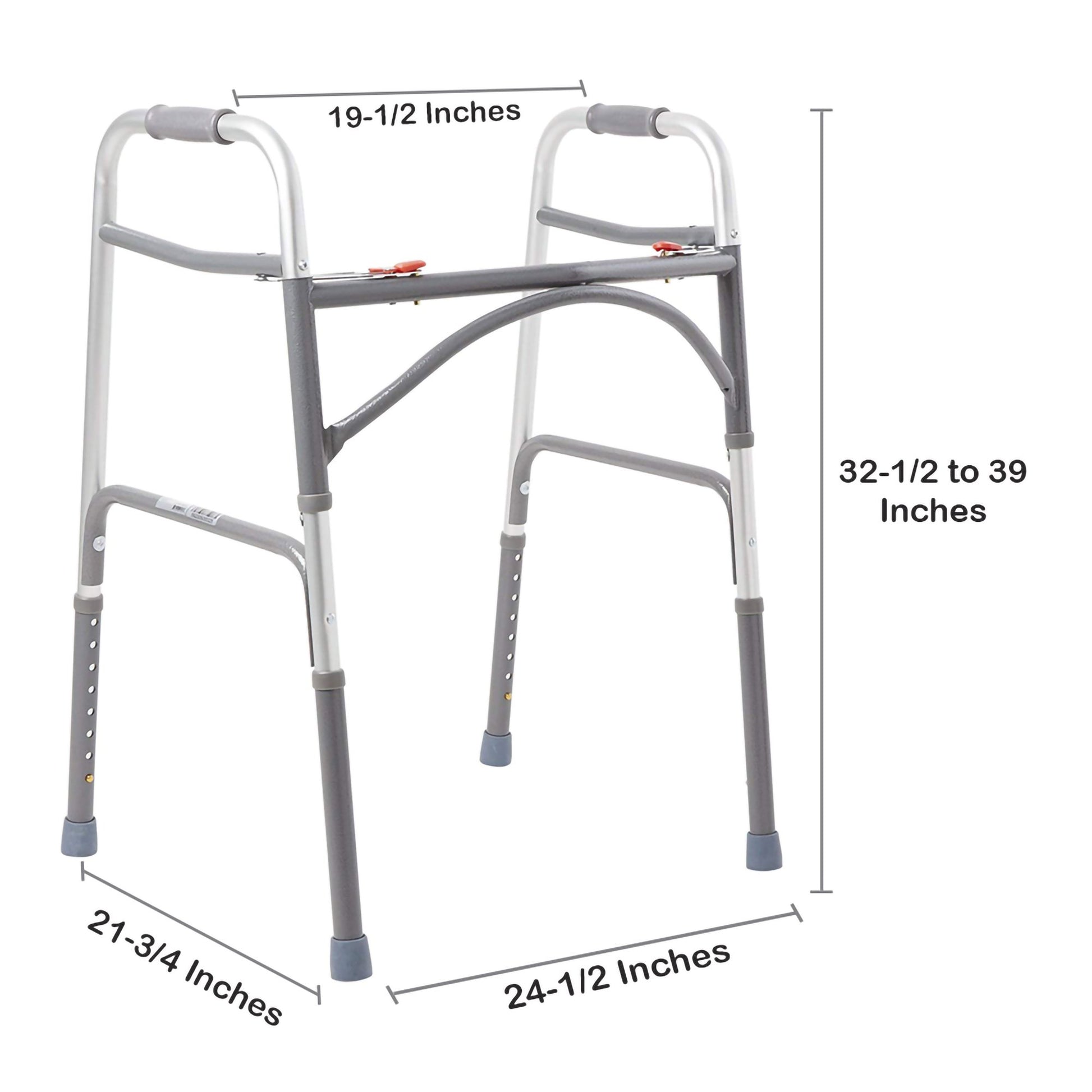 McKesson Steel Bariatric Folding Walker Silver 32.5" - 39" 1 Each