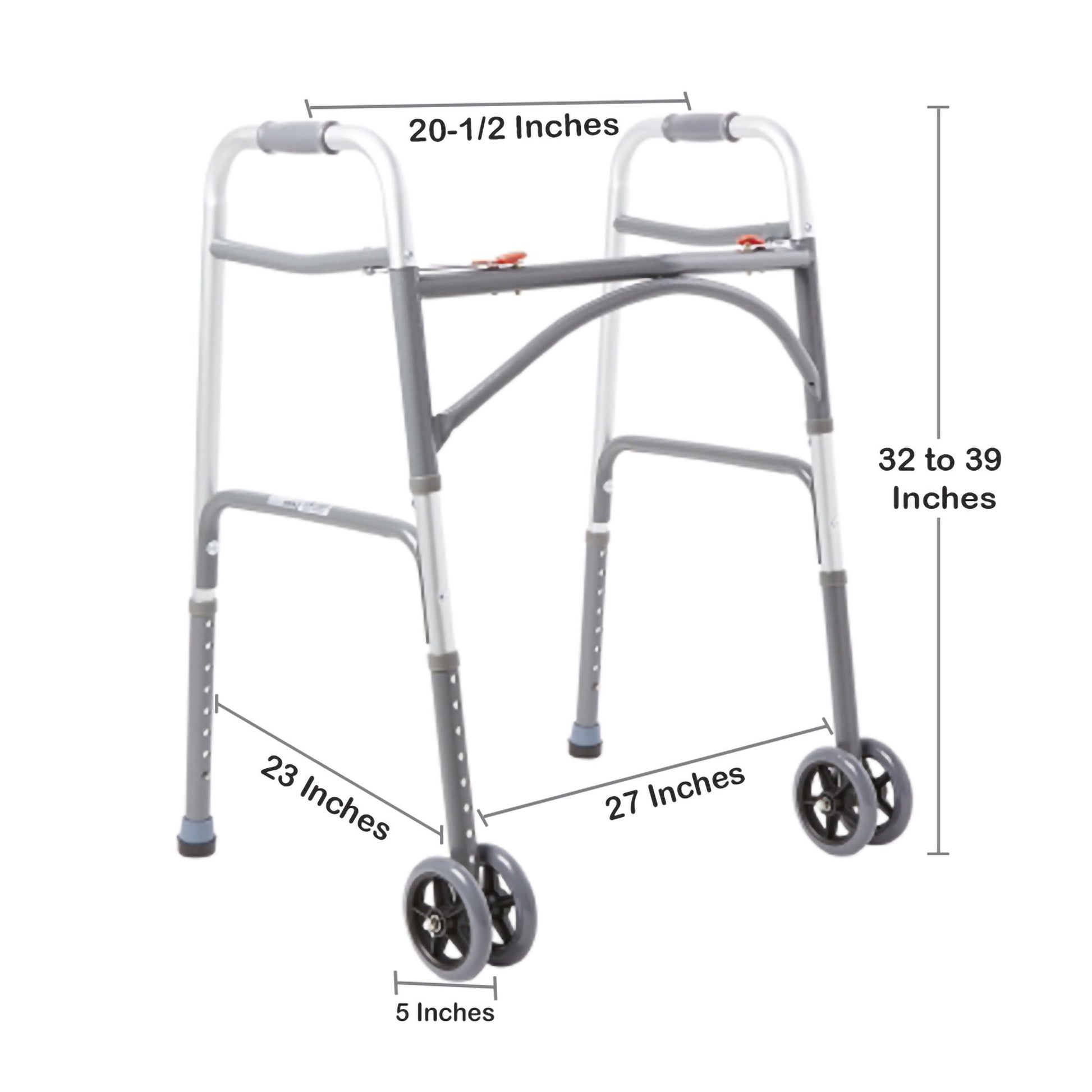 McKesson Steel Bariatric Folding Walker Silver 32.5" - 39" 1 Each