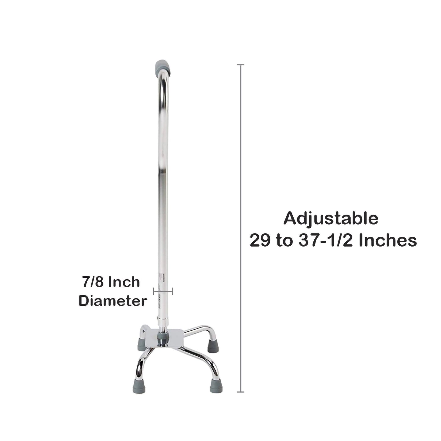 McKesson Steel Chrome Offset Quad Cane Chrome 29" – 37½" 1 Each