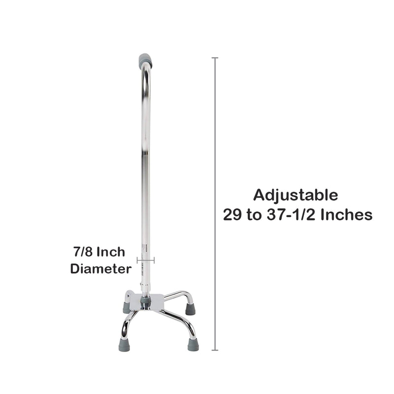 McKesson Steel Chrome Offset Quad Cane Chrome 29" – 37½" 1 Each