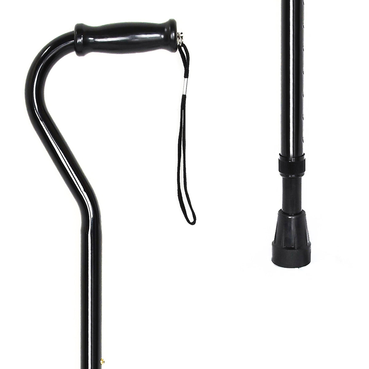 McKesson Steel Offset Cane Black 29¾ – 37¾" 1 Each