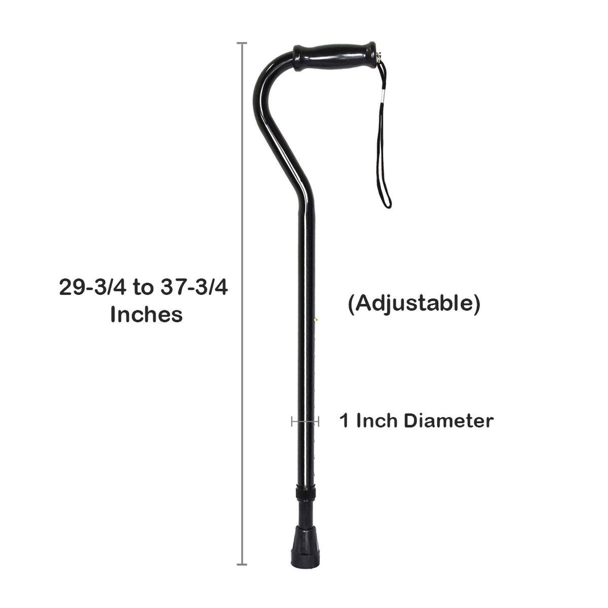 McKesson Steel Offset Cane Black 29¾ – 37¾" 1 Each