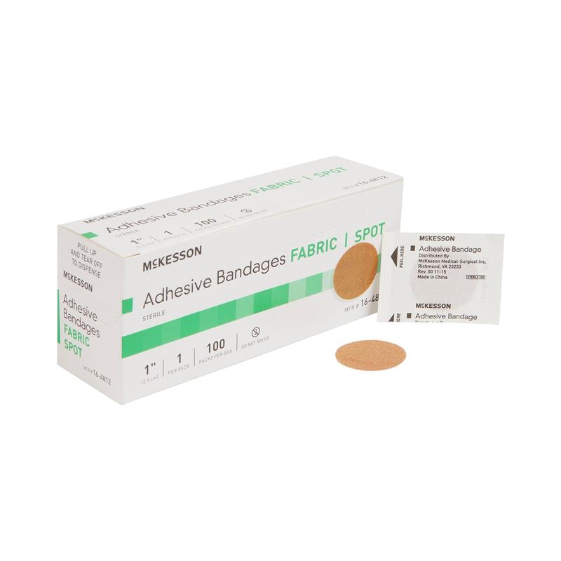 McKesson Tan Adhesive Spot Bandage Tan 1" Box of 100
