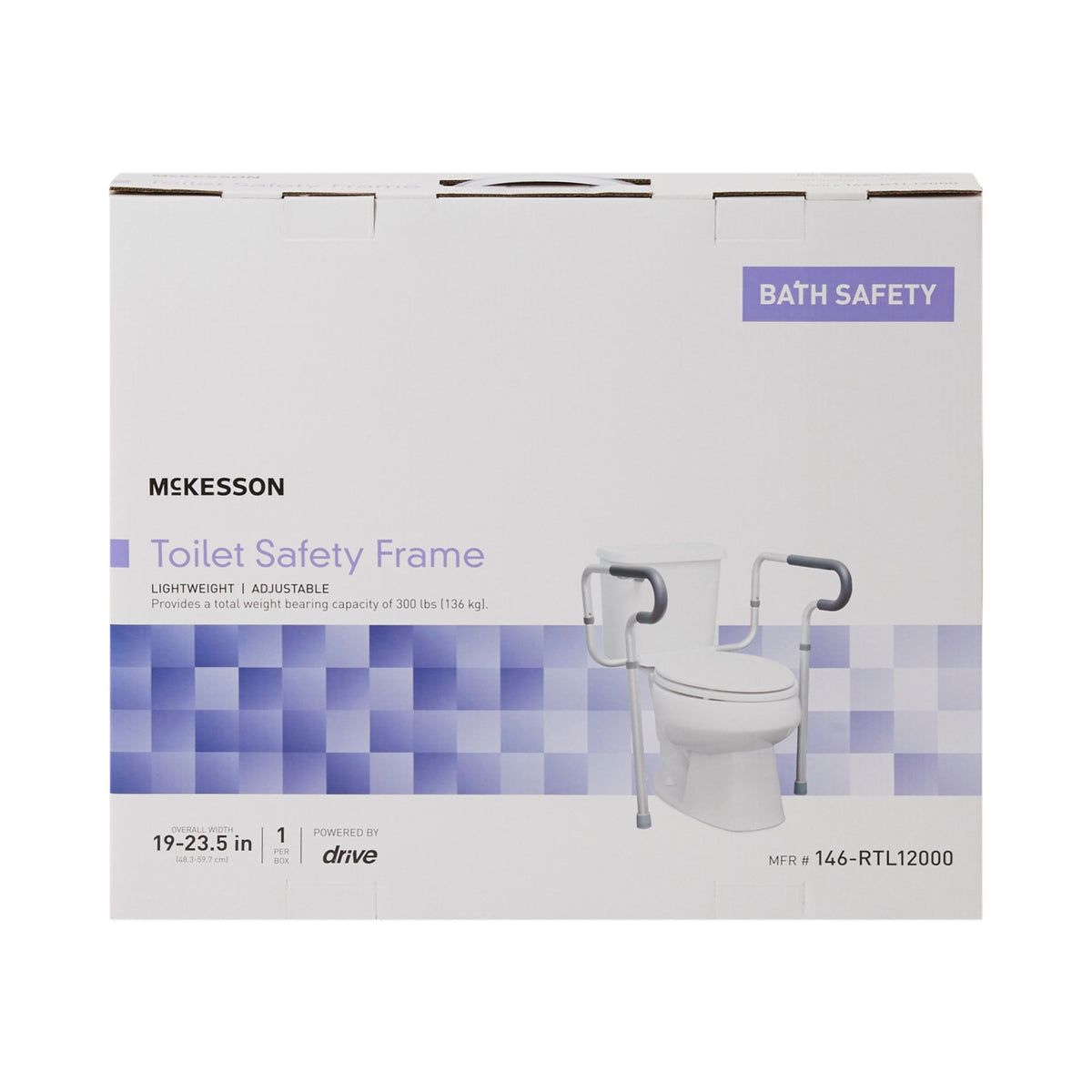 McKesson Toilet Safety Rail White Steel Case of 2