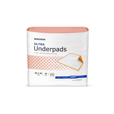 McKesson Ultra Underpads 30 x 30 Inch Bag of 10 