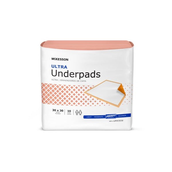 McKesson Ultra Underpads 30 x 30 Inch Bag of 10 