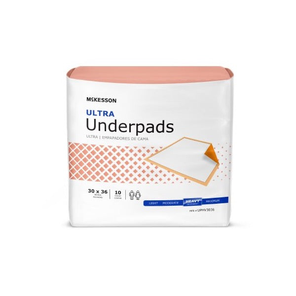 McKesson Ultra Underpads 30 x 30 Inch Bag of 10 