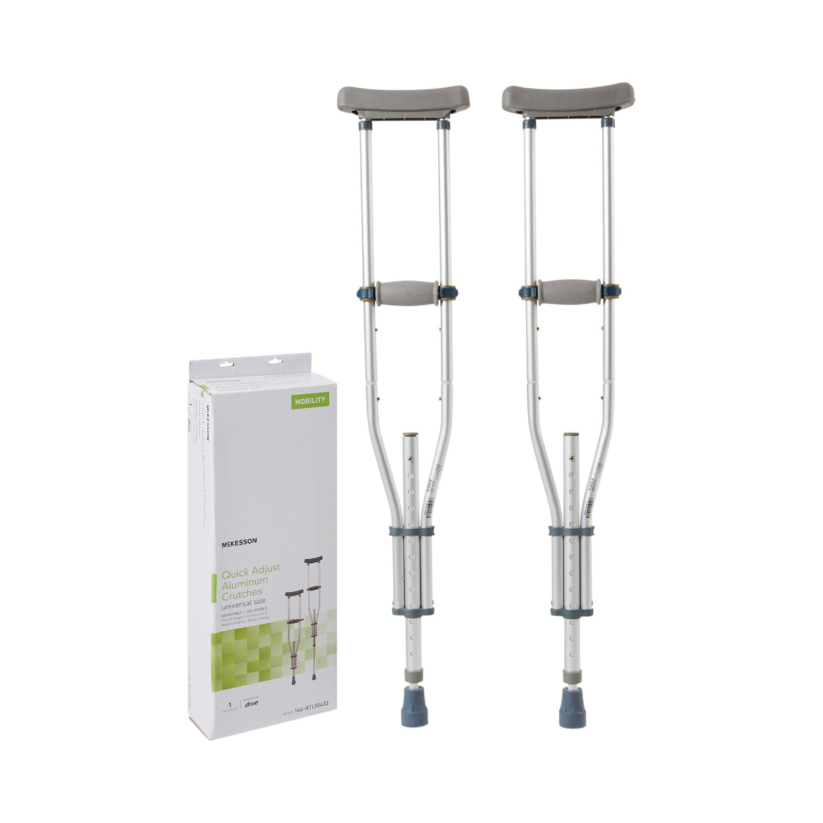 McKesson Underarm Crutches 5'2" – 5'10" 1 Each 