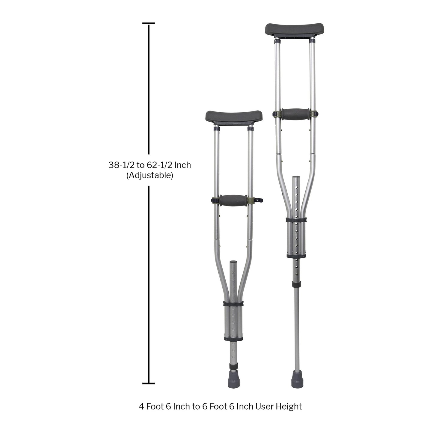 McKesson Underarm Crutches 5'2" – 5'10" 1 Each 