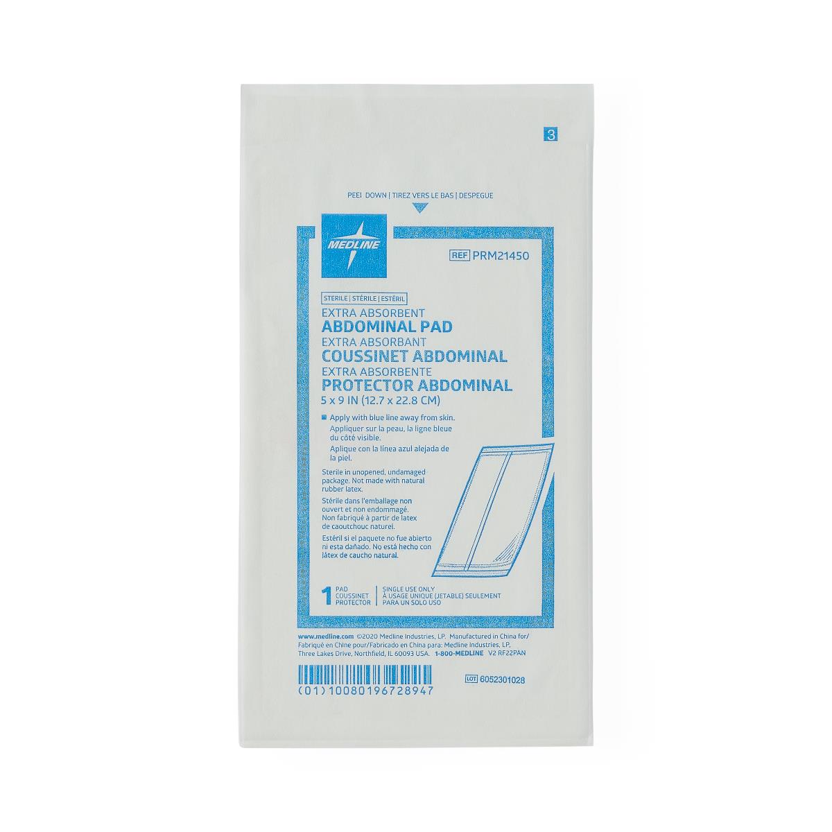 Medline Abdominal (ABD) Pads 5" x 9" Each 