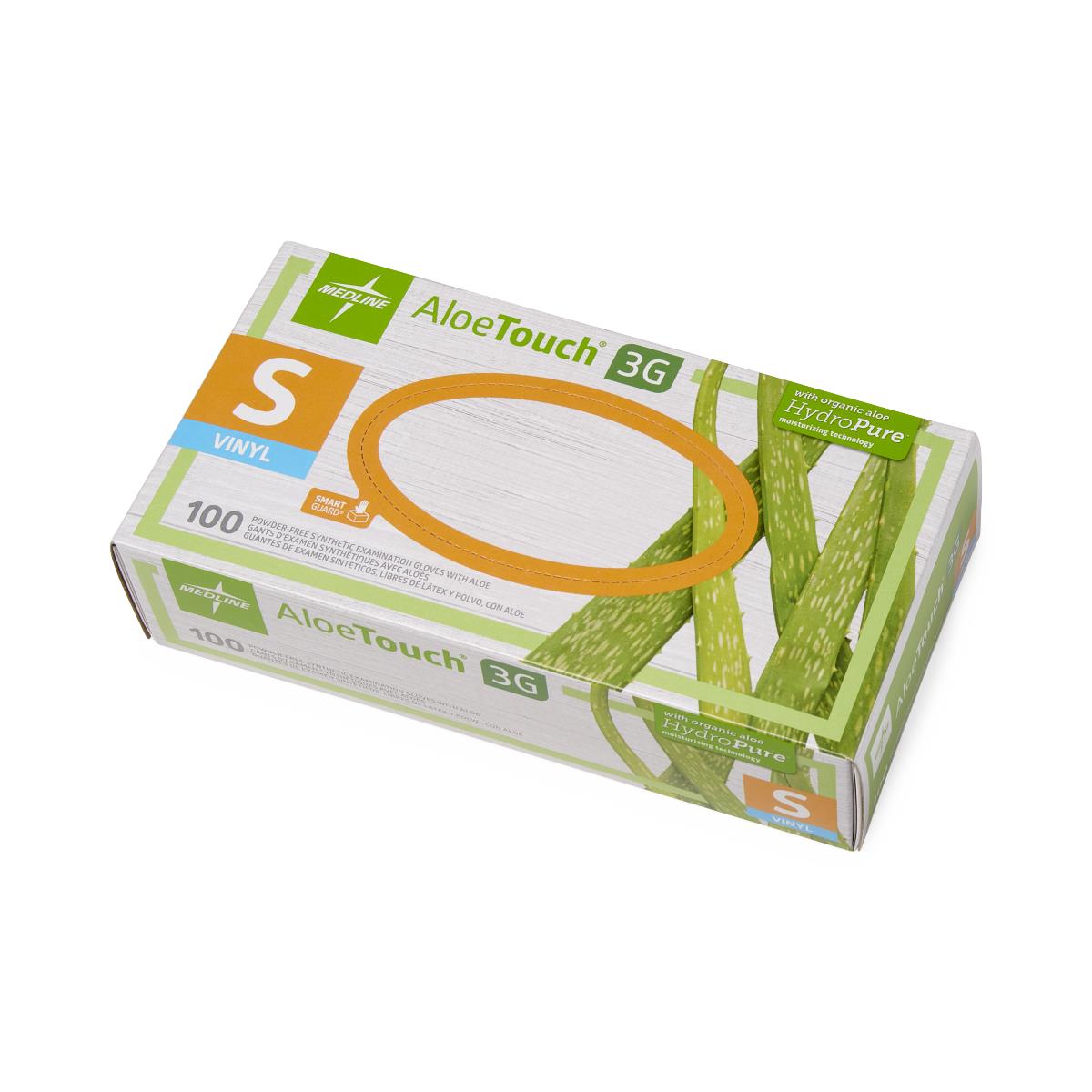 Medline AloeTouch 3G Vinyl Exam Gloves S Box of 100 