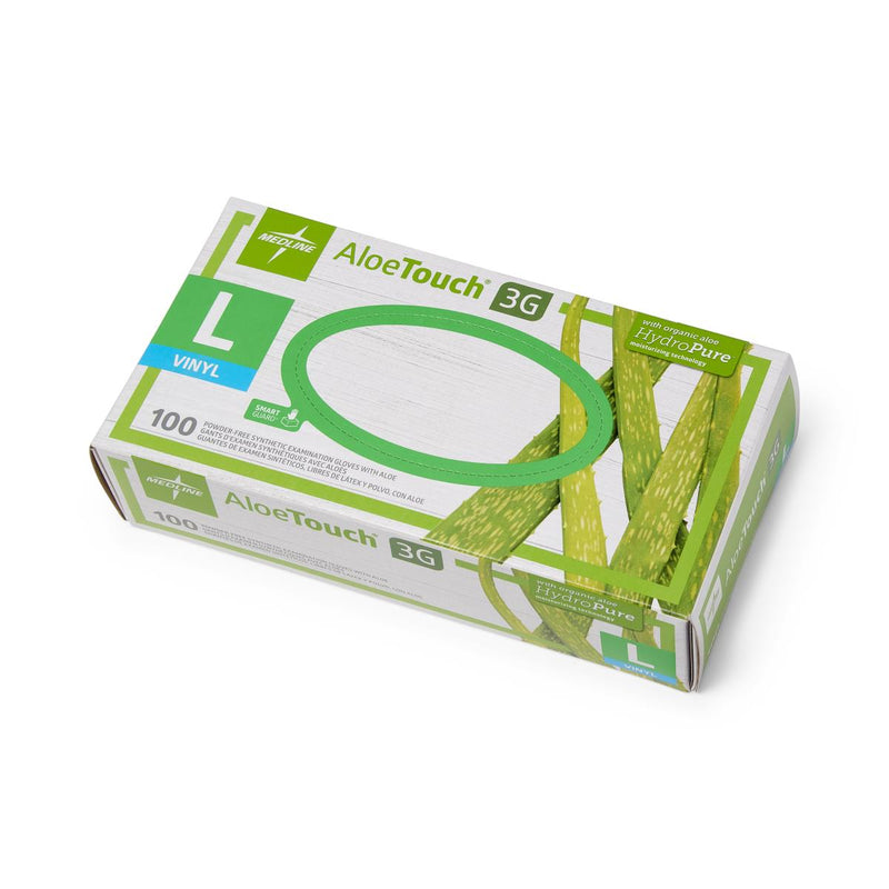 Medline AloeTouch 3G Vinyl Exam Gloves S Box of 100 
