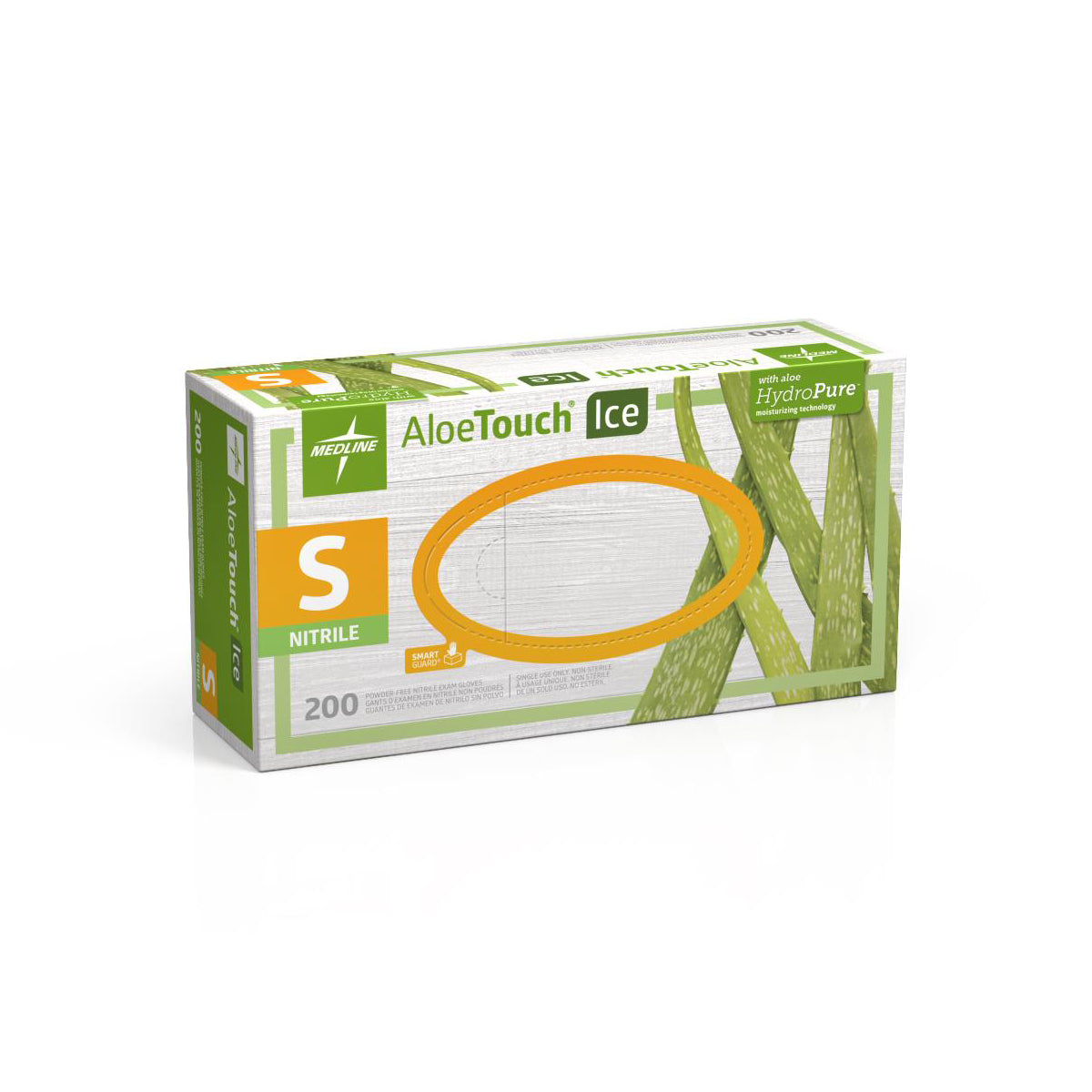 Medline AloeTouch ICE PF Nitrile Exam Gloves S Box of 200 