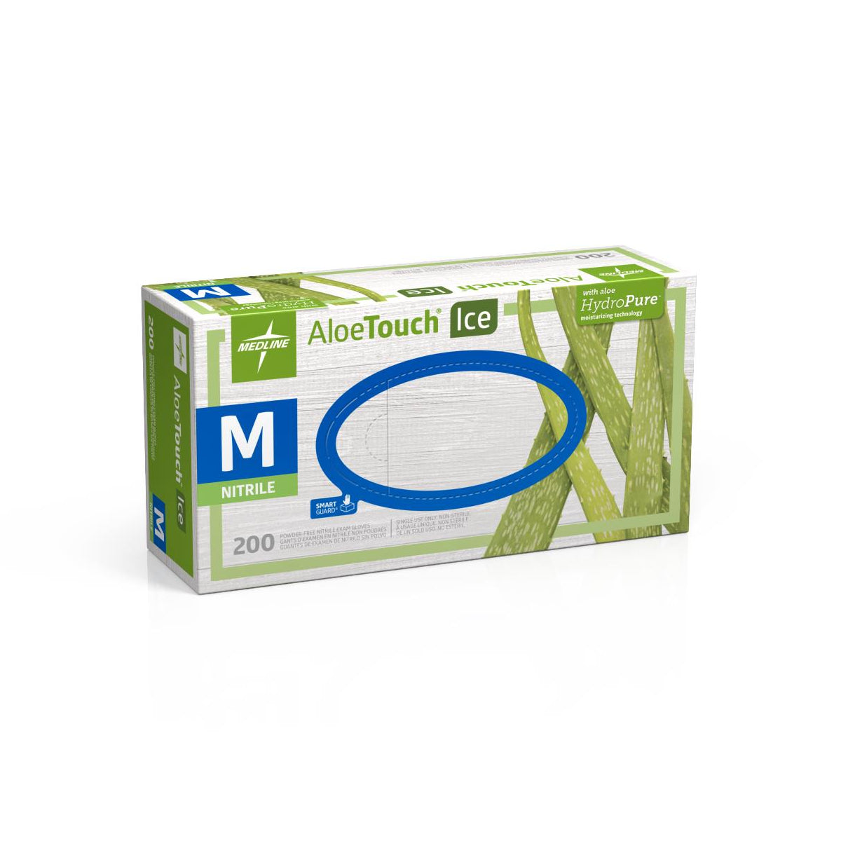 Medline AloeTouch ICE PF Nitrile Exam Gloves S Box of 200 