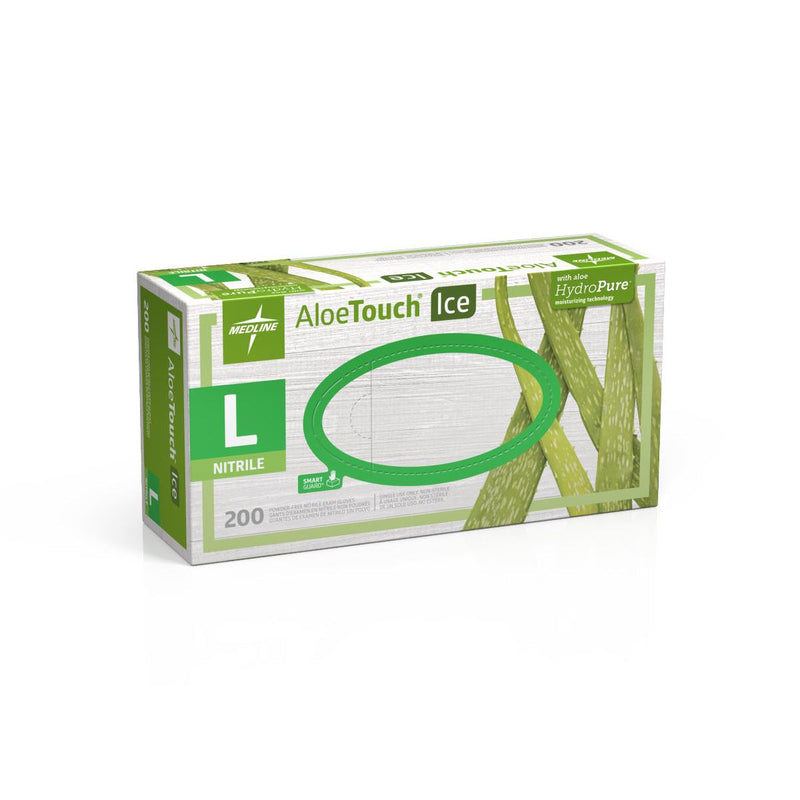 Medline AloeTouch ICE PF Nitrile Exam Gloves S Box of 200 