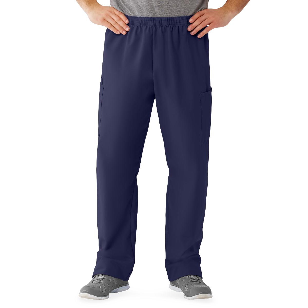 Medline AngelStat Unisex Cargo Scrub Pants with Elastic Waist Tall/Long Length 34" Inseam Ceil Blue S 