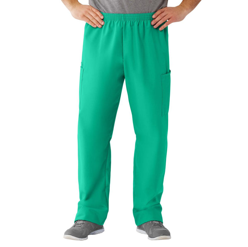 Medline AngelStat Unisex Cargo Scrub Pants with Elastic Waist Tall/Long Length 34" Inseam Ceil Blue S 