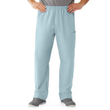 Medline AngelStat Unisex Cargo Scrub Pants with Elastic Waist Tall/Long Length 34" Inseam Ceil Blue S 