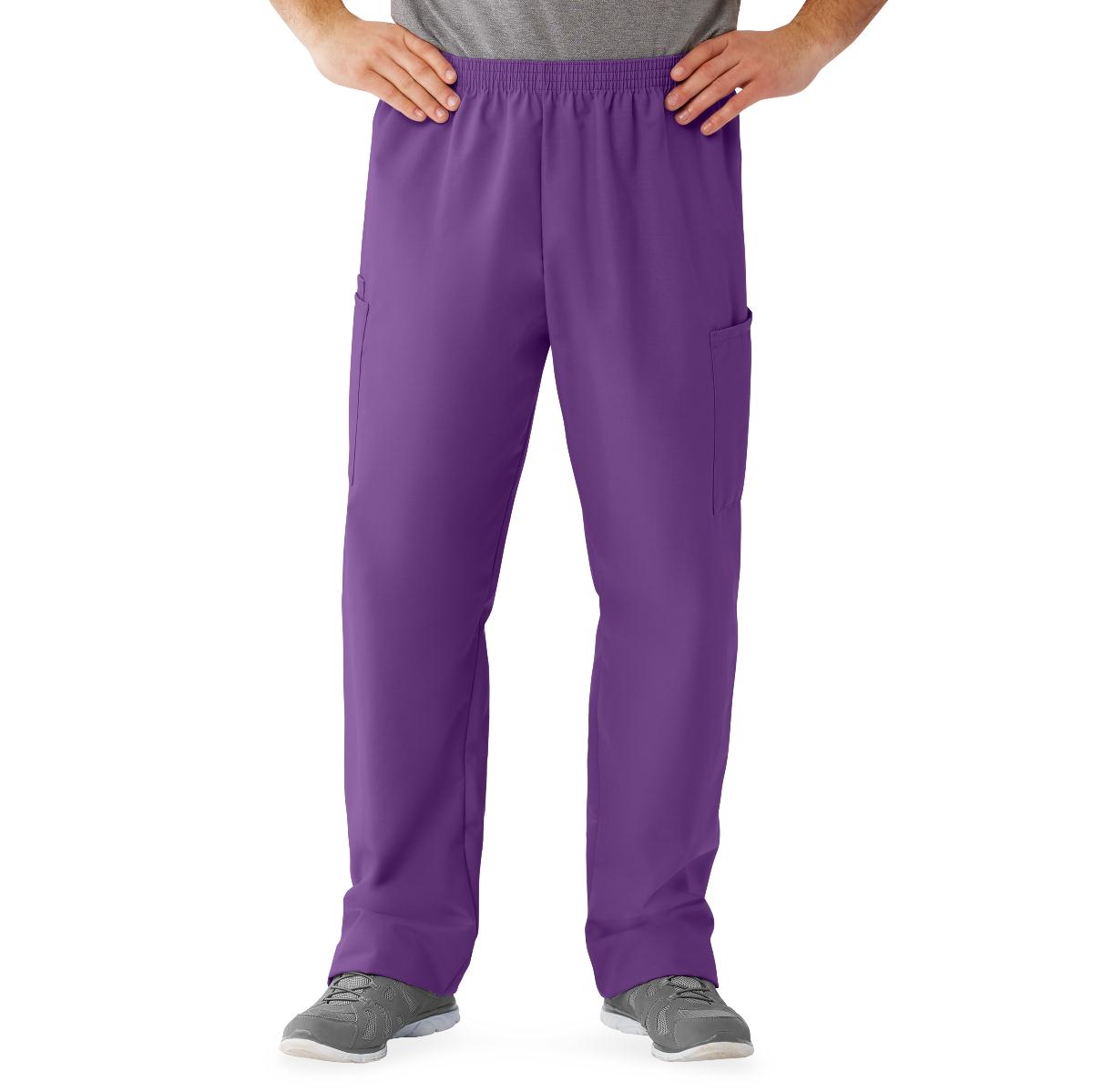 Medline AngelStat Unisex Cargo Scrub Pants with Elastic Waist Tall/Long Length 34" Inseam Ceil Blue S 