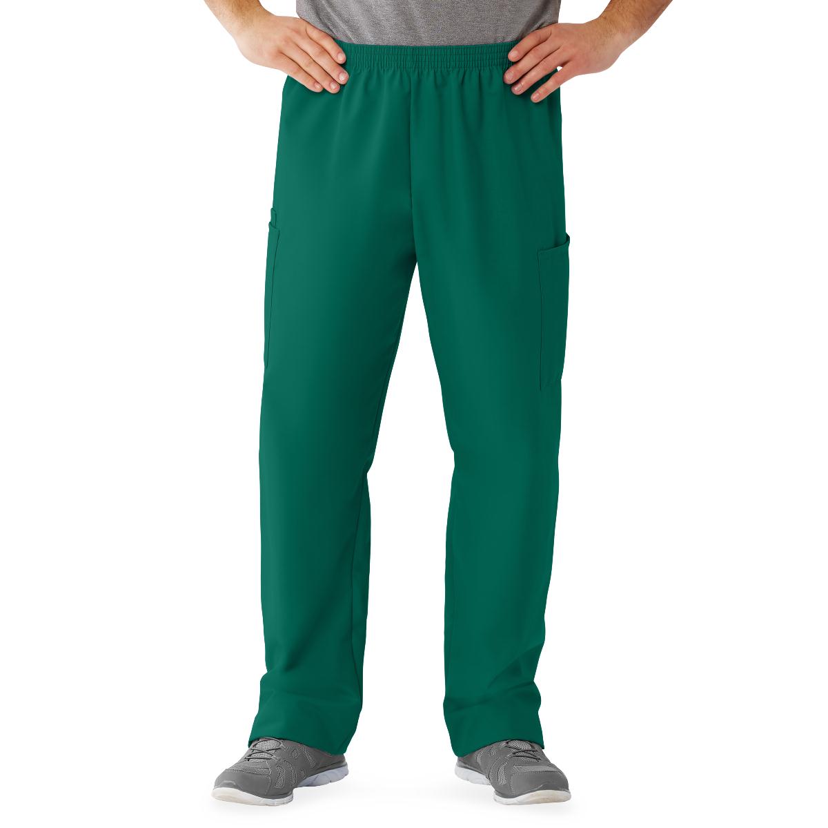 Medline AngelStat Unisex Cargo Scrub Pants with Elastic Waist Medium Length 32" Inseam Ceil Blue XS 
