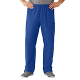 Medline AngelStat Unisex Cargo Scrub Pants with Elastic Waist Medium Length 32" Inseam Ceil Blue XS 
