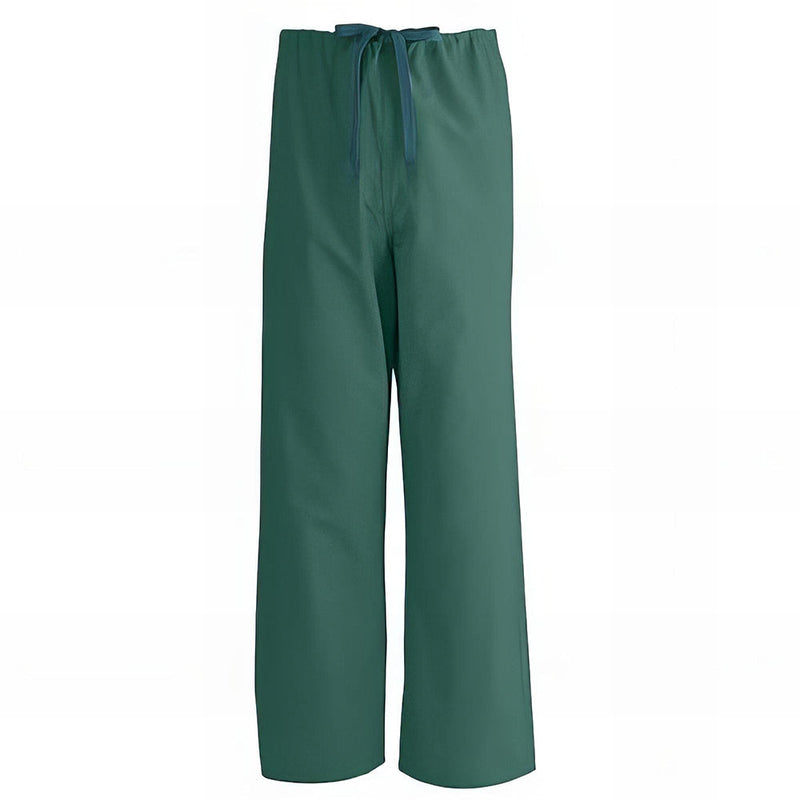 Medline AngelStat Unisex Reversible Scrub Pants with Drawstring Waist Hunter Green XS 