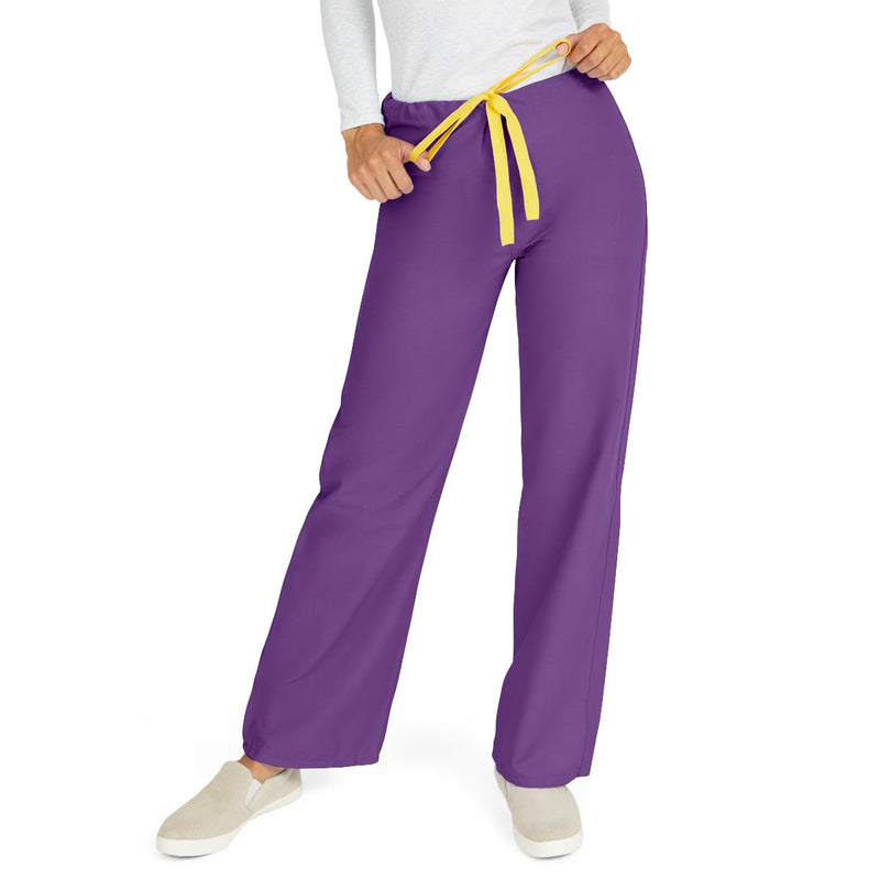 Medline AngelStat Unisex Reversible Scrub Pants with Drawstring Waist Regal purple XS 
