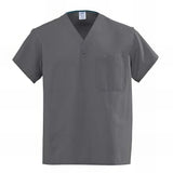 Medline AngelStat Unisex Reversible V Neck Scrub Tops with 1 Pockets Charcoal