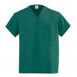 Medline AngelStat Unisex Reversible V Neck Scrub Tops with 1 Pockets Hunter green