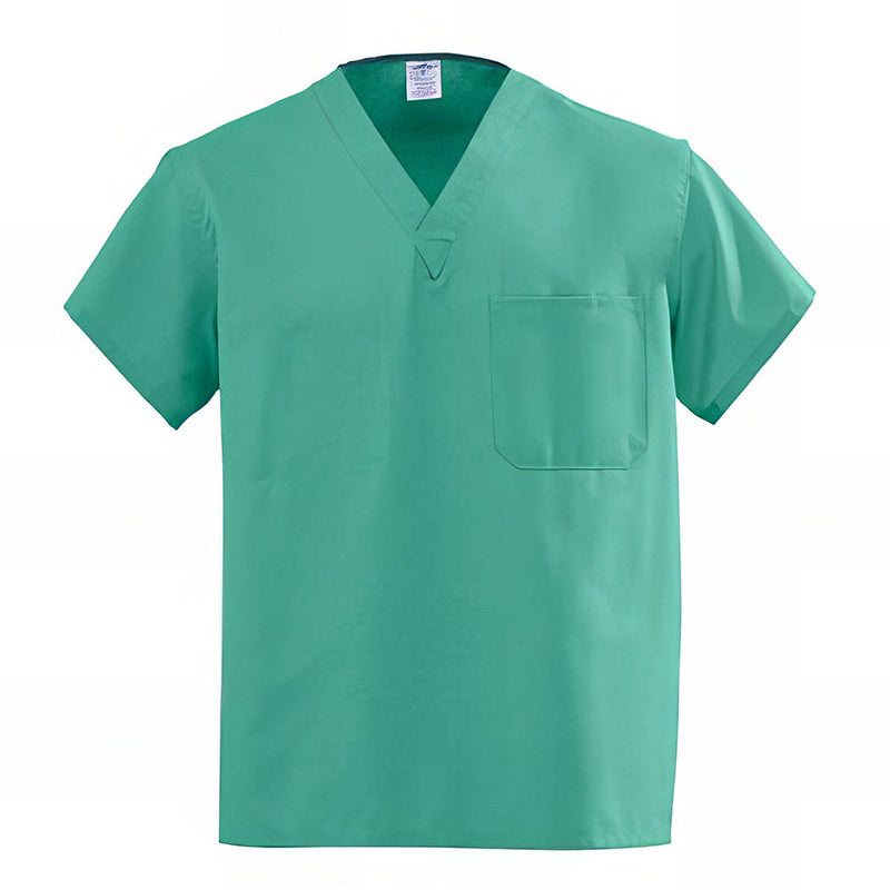 Medline AngelStat Unisex Reversible V Neck Scrub Tops with 1 Pockets Jade