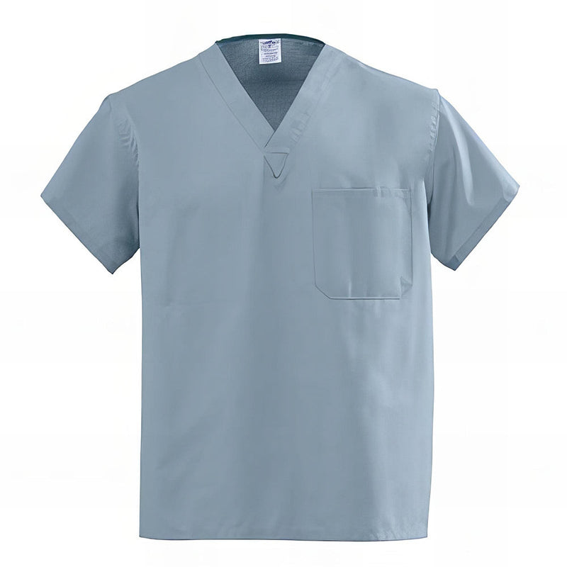 Medline AngelStat Unisex Reversible V Neck Scrub Tops with 1 Pockets Misty