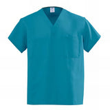 Medline AngelStat Unisex Reversible V Neck Scrub Tops with 1 Pockets Peacock