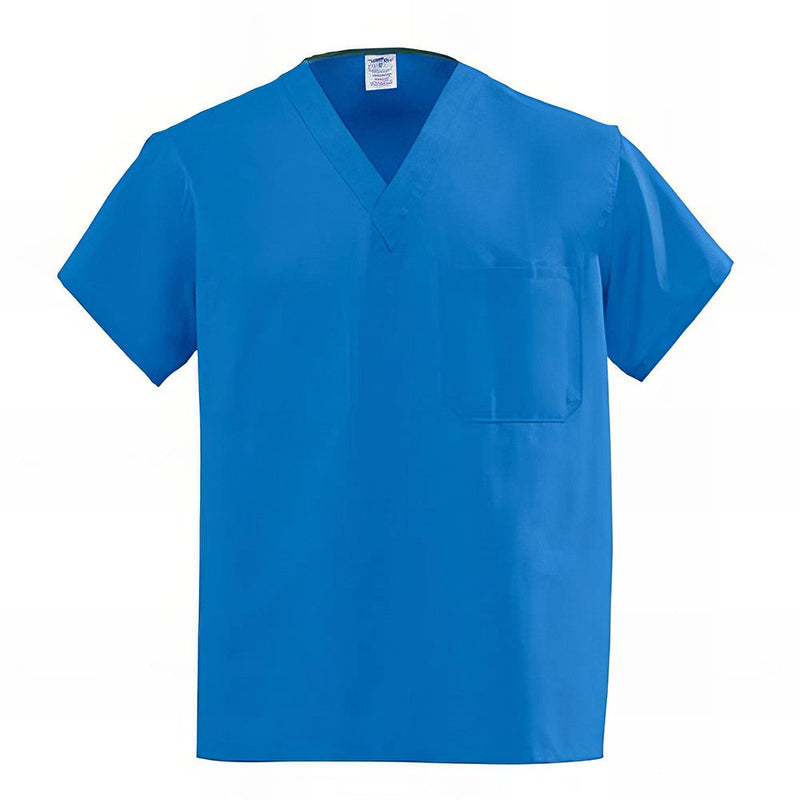 Medline AngelStat Unisex Reversible V Neck Scrub Tops with 1 Pockets Sapphire