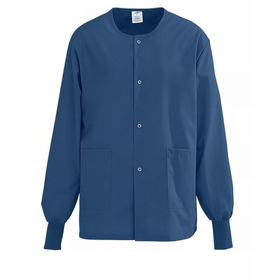 Medline AngelStat Unisex Snap Front Warm Up Scrub Jackets Black XS 