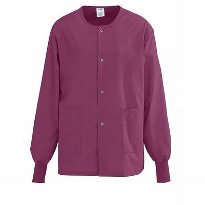 Medline AngelStat Unisex Snap Front Warm Up Scrub Jackets Black XS 